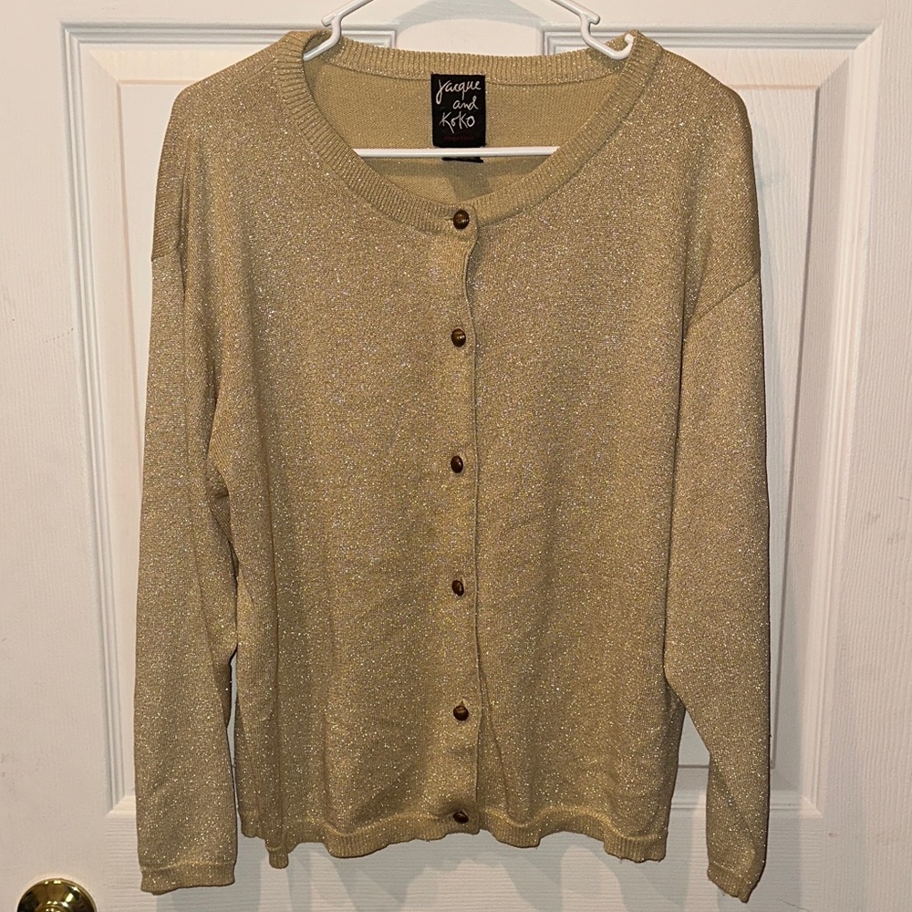 Younique Shimmering Gold Cardigan